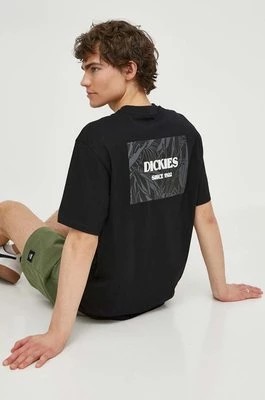 Zdjęcie produktu Dickies t-shirt bawełniany MAX MEADOWS TEE SS męski kolor czarny z nadrukiem DK0A4YRL