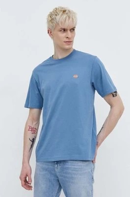 Zdjęcie produktu Dickies t-shirt bawełniany męski kolor niebieski z nadrukiem