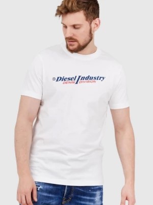 Zdjęcie produktu DIESEL Biały t-shirt męski z granatowym logo