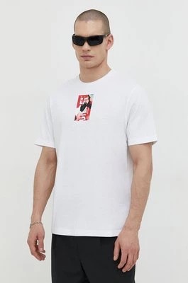 Zdjęcie produktu Diesel t-shirt bawełniany męski kolor biały z nadrukiem