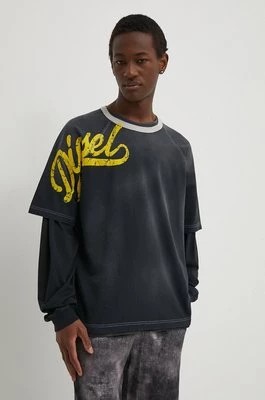 Zdjęcie produktu Diesel t-shirt bawełniany T-ROXT-SLITS męski kolor szary z aplikacją A12925.0CLAE