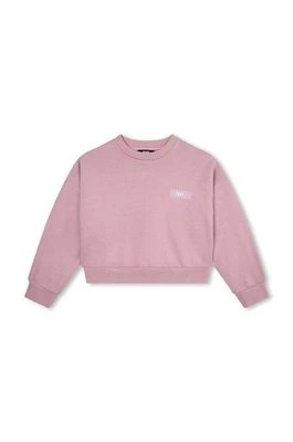 Zdjęcie produktu Dkny bluza bawełniana dziecięca kolor fioletowy