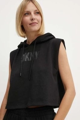 Zdjęcie produktu Dkny bluza damska kolor czarny z kapturem z nadrukiem DP4T9673