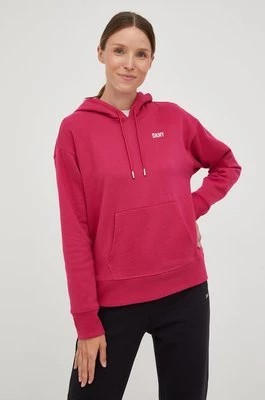 Zdjęcie produktu Dkny bluza damska kolor różowy z kapturem z aplikacją DP2T9057