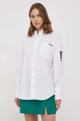 Zdjęcie produktu Dkny koszula bawełniana damska kolor biały relaxed z kołnierzykiem klasycznym E31M1RDM