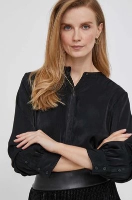 Zdjęcie produktu Dkny koszula damska kolor czarny relaxed ze stójką