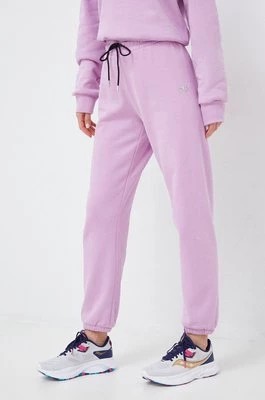 Zdjęcie produktu Dkny spodnie dresowe damskie kolor fioletowy gładkie DP2P3114