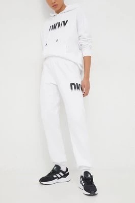 Zdjęcie produktu Dkny spodnie dresowe kolor biały z nadrukiem DP3P3379