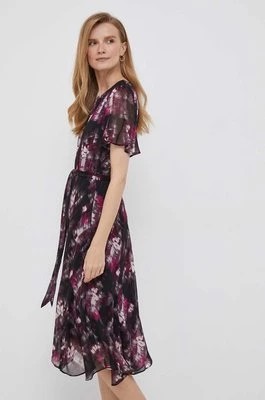 Zdjęcie produktu Dkny sukienka kolor fioletowy midi rozkloszowana