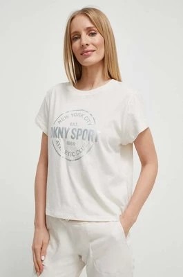Zdjęcie produktu Dkny t-shirt bawełniany damski kolor beżowy DP3T9563