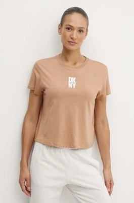 Zdjęcie produktu Dkny t-shirt bawełniany damski kolor brązowy DP4T9699