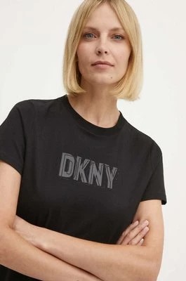 Zdjęcie produktu Dkny t-shirt bawełniany damski kolor czarny DP4T9672