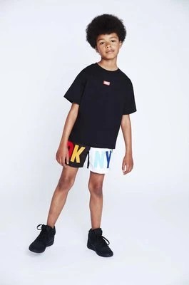 Zdjęcie produktu Dkny t-shirt bawełniany dziecięcy kolor czarny z nadrukiem