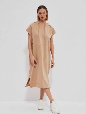 Zdjęcie produktu Długa luźna sukienka beżowa Moodo