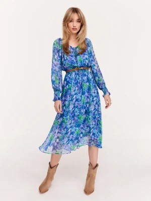Zdjęcie produktu Długa niebieska sukienka w kwiaty TARANKO
