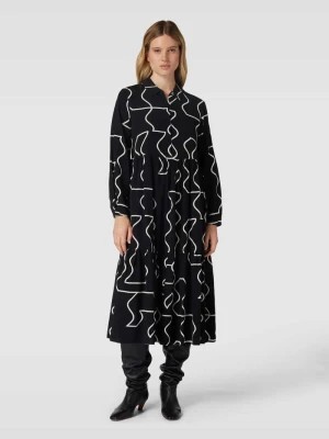 Zdjęcie produktu Długa sukienka koszulowa z wiskozy ze wzorem na całej powierzchni s.Oliver BLACK LABEL
