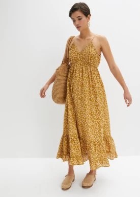 Zdjęcie produktu Długa sukienka w cętki leoparda bonprix