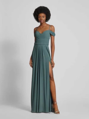 Zdjęcie produktu Długa sukienka w jednolitym kolorze z marszczeniami Mascara
