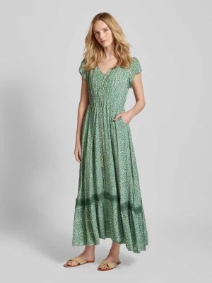 Zdjęcie produktu Długa sukienka z wiskozy z listwą guzikową Apricot