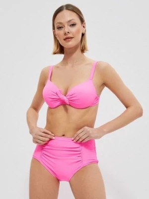 Zdjęcie produktu Dół od bikini z wysokim stanem - różowy Moodo