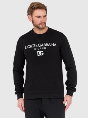 Zdjęcie produktu DOLCE & GABBANA Czarna bluza z haftowanym logo Dolce and Gabbana