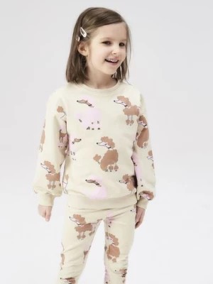 Zdjęcie produktu Dresowa bluza dla dziewczynki - beżowa w pieski - 5.10.15.