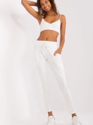 Zdjęcie produktu Dresowe spodnie basic z bawełny ecru