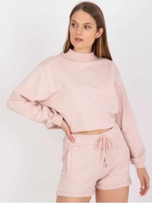Zdjęcie produktu Dresowe szorty damskie z kieszeniami - jasno różowe BASIC FEEL GOOD