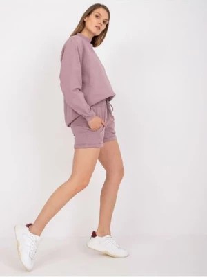 Zdjęcie produktu Dresowe szorty damskie z kieszeniami - różowe BASIC FEEL GOOD