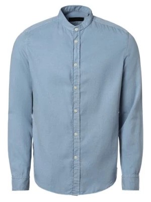 Zdjęcie produktu Drykorn Koszula męska Mężczyźni Slim Fit Sztuczne włókno niebieski jednolity stójka,