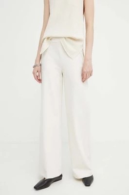 Zdjęcie produktu Drykorn spodnie BEFORE damskie kolor beżowy proste high waist 138334 80693