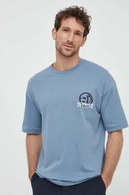 Zdjęcie produktu Drykorn t-shirt bawełniany ANAYO_GD męski kolor niebieski z nadrukiem 52015549295