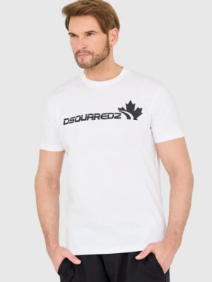 Zdjęcie produktu DSQUARED2 Biały bawełniany t-shirt z dużym logo