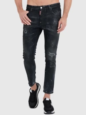 Zdjęcie produktu DSQUARED2 Czarne jeansy black ring studs wash skater jeans