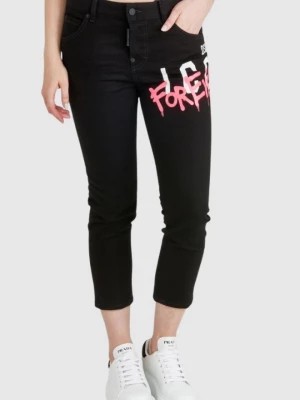 Zdjęcie produktu DSQUARED2 Icon forever cool girl cropped jeans czarne jeansy damskie