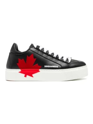 Zdjęcie produktu Dsquared2, Kanadyjskie Skórzane Sneakersy Black, female,
