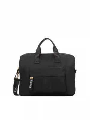 Zdjęcie produktu Duża czarna torba na laptopa z materiału tekstylnego Kazar