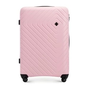 Zdjęcie produktu Duża walizka z ABS-u z geometrycznym tłoczeniem jasny różowa Wittchen