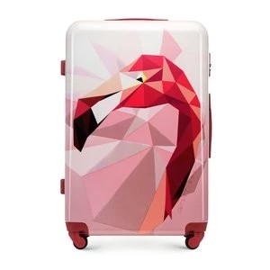 Zdjęcie produktu Duża walizka z ABS-u z nadrukiem różowa Wittchen
