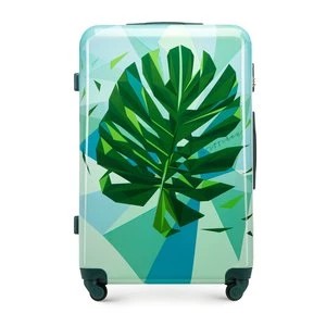 Zdjęcie produktu Duża walizka z ABS-u z nadrukiem zielono-niebieska Wittchen
