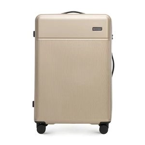 Zdjęcie produktu Duża walizka z ABS-u z pionowymi paskami beżowa Wittchen