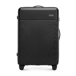 Zdjęcie produktu Duża walizka z ABS-u z pionowymi paskami czarna Wittchen
