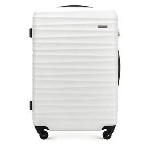 Zdjęcie produktu Duża walizka z ABS-u z żebrowaniem biała Wittchen