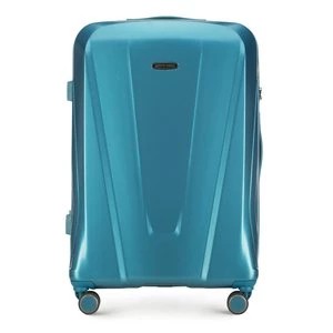 Zdjęcie produktu Duża walizka z polikarbonu geometryczna niebieska Wittchen