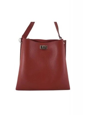 Zdjęcie produktu Duże torby damskie skórzane - Barberini's - Czerwona Merg