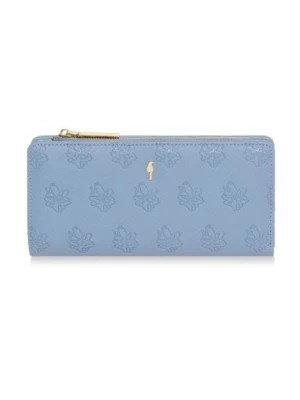 Zdjęcie produktu Duży błękitny portfel damski z tłoczeniem OCHNIK