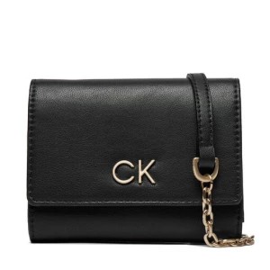 Zdjęcie produktu Duży Portfel Damski Calvin Klein Re-Lock Trifold Md W/Chain K60K611458 Ck Black BEH