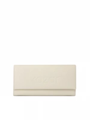 Zdjęcie produktu Duży skórzany portfel damski z tłoczonym logotypem Kazar