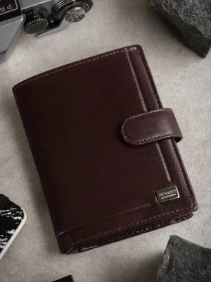 Zdjęcie produktu Duży, skórzany portfel męski na zatrzask - Rovicky
