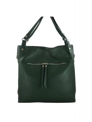 Zdjęcie produktu Duży skórzany worek / shopper bag - A4 - Zielony ciemny Merg